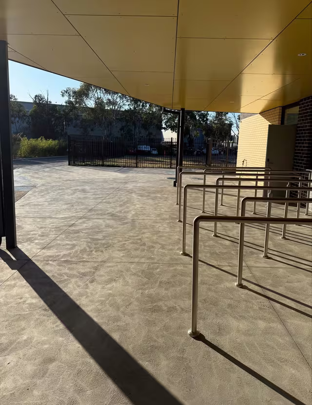 Covered entrance and concrete forecourt cleaned by Tier1Clean